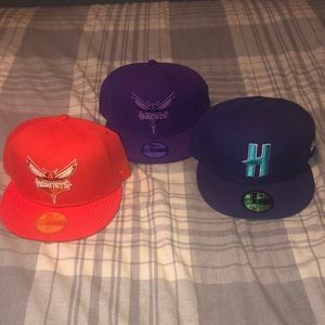 3 men’s 59fifty hornets fitted hat sz: 7 1/2